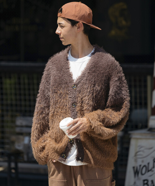 Firsthand（ファーストハンド）の「Firsthand/ファーストハンド オーバーサイズ フェザーヤーン グラデーション ニット カーディガン（カーディガン/ボレロ・メンズ・ブラウン/グレー/ブラック・L/M）」の3枚目の写真