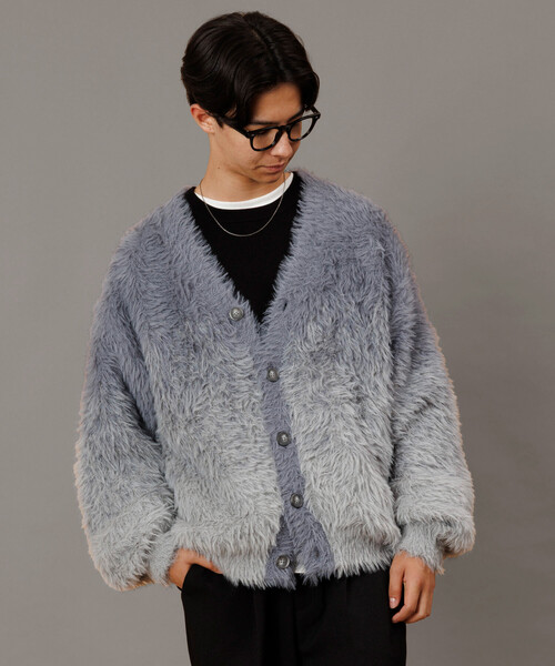 Firsthand(ファーストハンド)の「Firsthand/ファーストハンド オーバーサイズ フェザーヤーン グラデーション ニット カーディガン(カーディガン/ボレロ・メンズ・ブラウン/グレー/ブラック・L/M)」の5枚目の写真