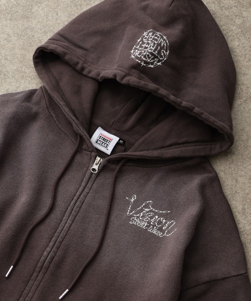 VISION STREET WEAR（ヴィジョンストリートウェア）の「【VISION STREET WEAR/ヴィジョンストリートウェア】 裏毛 プリントロゴ ビッグシルエット クルーネック スウェット フルジップ パーカー（パーカー・メンズ・ブラック/ネイビー/ワイン・L/LL/M）」の13枚目の写真