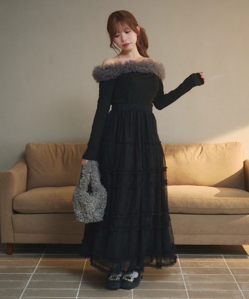 レースティアードロングスカート（スカート）｜TITTY&CO.（ティティー