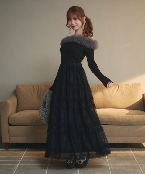 セール】レースティアードロングスカート（スカート）｜TITTY&CO