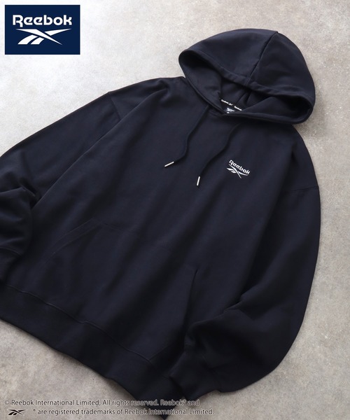 Reebok（リーボック）の「【Reebok/リーボック】裏起毛 ワンポイント刺繍ロゴ スウェット プルオーバーパーカー（パーカー・メンズ・ブラック/グレイッシュベージュ/ホワイト/ネイビー・M/L/LL）」の13枚目の写真