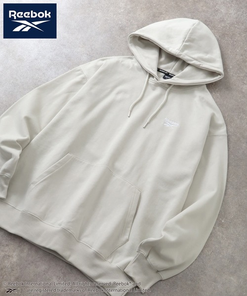 Reebok（リーボック）の「【Reebok/リーボック】裏起毛 ワンポイント刺繍ロゴ スウェット プルオーバーパーカー（パーカー・メンズ・ブラック/グレイッシュベージュ/ホワイト/ネイビー・M/L/LL）」の22枚目の写真