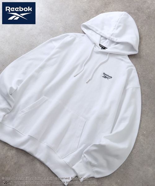 Reebok（リーボック）の「【Reebok/リーボック】裏起毛 ワンポイント刺繍ロゴ スウェット プルオーバーパーカー（パーカー・メンズ・ブラック/グレイッシュベージュ/ホワイト/ネイビー・M/L/LL）」の16枚目の写真