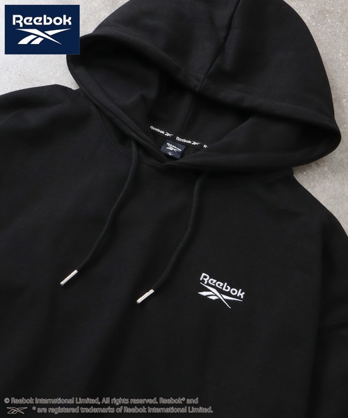 Reebok（リーボック）の「【Reebok/リーボック】裏起毛 ワンポイント刺繍ロゴ スウェット プルオーバーパーカー（パーカー・メンズ・ブラック/グレイッシュベージュ/ホワイト/ネイビー・M/L/LL）」の6枚目の写真