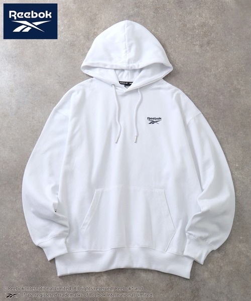 Reebok（リーボック）の「【Reebok/リーボック】裏起毛 ワンポイント刺繍ロゴ スウェット プルオーバーパーカー（パーカー・メンズ・ブラック/グレイッシュベージュ/ホワイト/ネイビー・M/L/LL）」の9枚目の写真