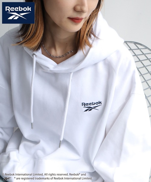 Reebok（リーボック）の「【Reebok/リーボック】裏起毛 ワンポイント刺繍ロゴ スウェット プルオーバーパーカー（パーカー・メンズ・ブラック/グレイッシュベージュ/ホワイト/ネイビー・M/L/LL）」の11枚目の写真