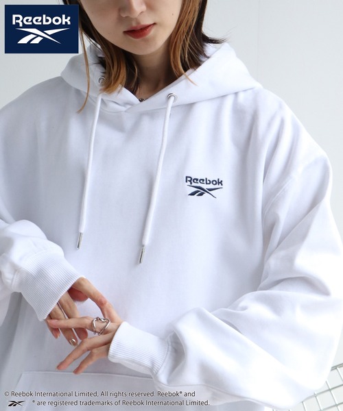 Reebok（リーボック）の「【Reebok/リーボック】裏起毛 ワンポイント刺繍ロゴ スウェット プルオーバーパーカー（パーカー・メンズ・ブラック/グレイッシュベージュ/ホワイト/ネイビー・M/L/LL）」の15枚目の写真