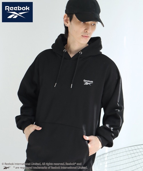 Reebok（リーボック）の「【Reebok/リーボック】裏起毛 ワンポイント刺繍ロゴ スウェット プルオーバーパーカー（パーカー・メンズ・ブラック/グレイッシュベージュ/ホワイト/ネイビー・M/L/LL）」の12枚目の写真