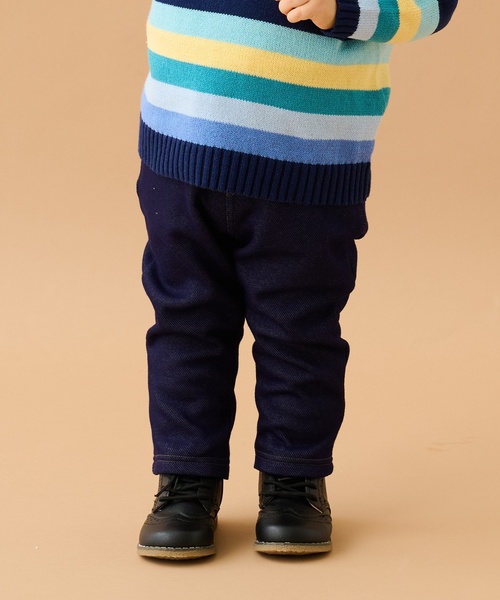 sense of wonder(センスオブワンダー)の「ニッドデニムストレートパンツ(デニムパンツ・キッズ・ネイビー・80cm/90cm/100cm/110cm/120cm/130cm)」の1枚目の写真