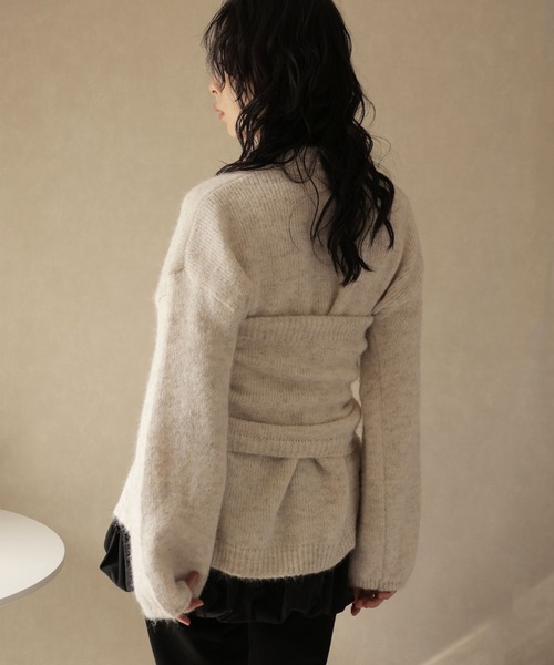 Ulysses（ユリシス）の「【2set】ニットボタンビスチェ＆カーディガンセット（カーディガン/ボレロ・レディース・ベージュ/グレー・F）」の10枚目の写真