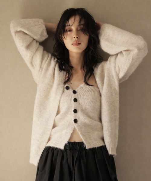 Ulysses（ユリシス）の「【2set】ニットボタンビスチェ＆カーディガンセット（カーディガン/ボレロ・レディース・ベージュ/グレー・F）」の16枚目の写真