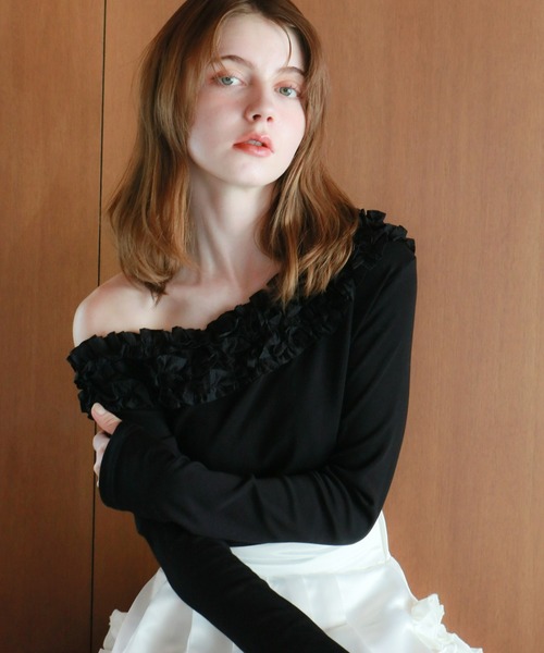 トップス Mic フリルラインカットソー（Tシャツ/カットソー）｜mic by Olu.（ミック