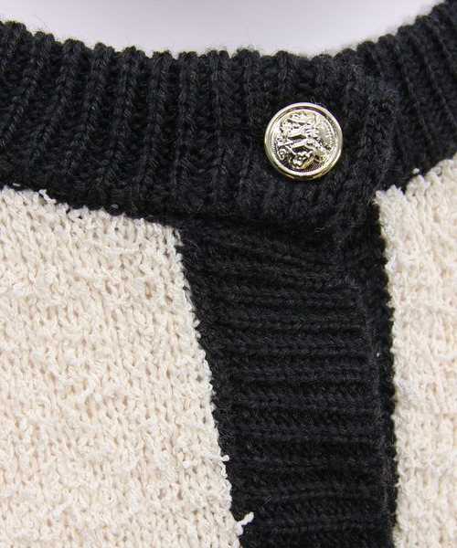 clear（クリア）の「ヒゲヤーン配色リボンニットカーディガン[大人 フェミニン 上品 ガーリー]（カーディガン/ボレロ・レディース・ピンク/アイボリー/ブラック・F）」の7枚目の写真