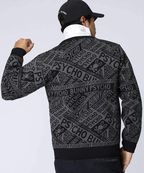 GOLF]総柄フォントロゴ オリジナルジャガードニット（ニット/セーター