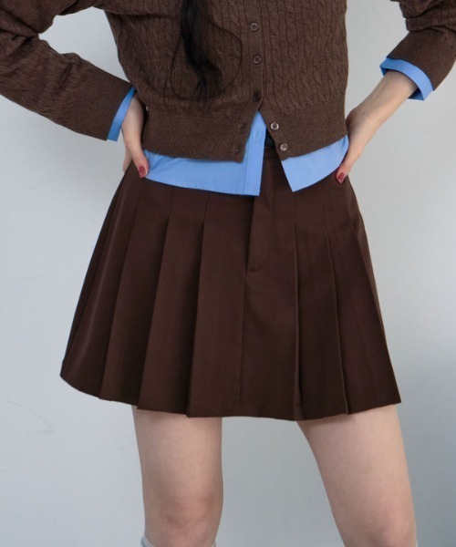 archives(アルシーヴ)の「サイドプリーツミニスカート(スカート・レディース・ブラック/グレー/ブラウン・MEDIUM)」の1枚目の写真