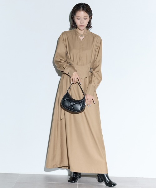 MURRAL ロングワンピース ミューラル MURRAL/ミューラル】Cape belt dress/ケープベルトドレス