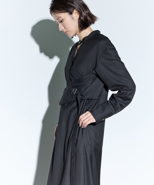 MURRAL（ミューラル）の「【MURRAL/ミューラル】Cape belt dress/ケープベルトドレス/ワンピース/秋服（ワンピース・レディース・ブラック/ベージュ・1）」の22枚目の写真