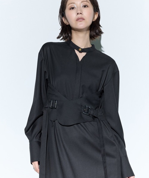 MURRAL/ミューラル】Cape belt dress/ケープベルトドレス/ワンピース