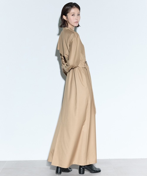 MURRAL（ミューラル）の「【MURRAL/ミューラル】Cape belt dress/ケープベルトドレス/ワンピース/秋服（ワンピース・レディース・ブラック/ベージュ・1）」の6枚目の写真