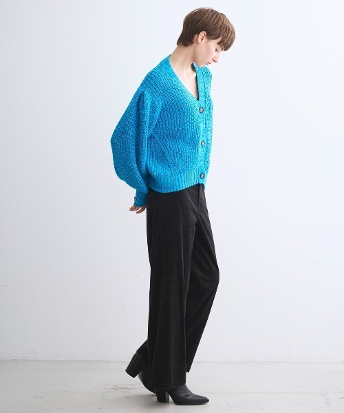 three dots(スリードッツ)の「スパークリング カーディガン(ニット/セーター・レディース・チャコールグレー/ブルー/ホワイト系その他/ベージュ・SMALL)」の13枚目の写真