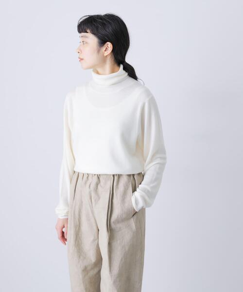 かぐれ（カグレ）の「ウールハイゲージタートルネック（ニット/セーター・レディース・チャコールグレー/アイボリー/ブラック・FREE）」の6枚目の写真