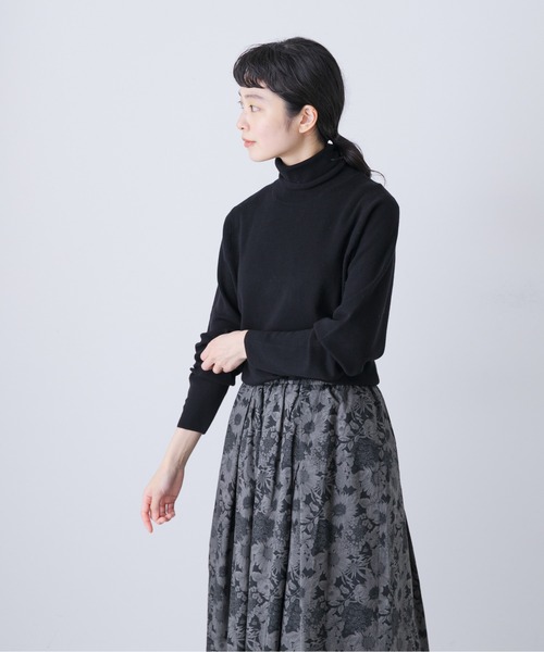 美品✨エブール タートルネックニット ウール ハイゲージ アイボリー 薄手 暖かい＆着心地抜群タートルネックニットsdpxyf6538 ベージュ