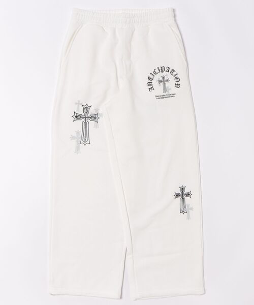 8(eight)(エイト)の「クロスプリントスウェットパンツ(スウェットパンツ・メンズ・ホワイト/ブラック/ブラック系その他・MEDIUM/LARGE)」の1枚目の写真