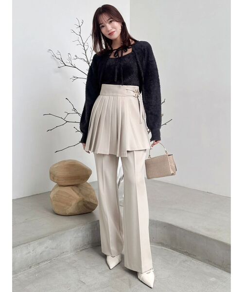 dazzlin（ダズリン）の「2WAYレイヤードスカートパンツ（その他パンツ・レディース・アイボリー/チャコールグレー・SMALL/MEDIUM）」の12枚目の写真