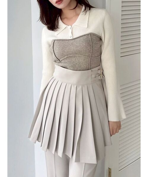 dazzlin（ダズリン）の「2WAYレイヤードスカートパンツ（その他パンツ・レディース・アイボリー/チャコールグレー・SMALL/MEDIUM）」の16枚目の写真