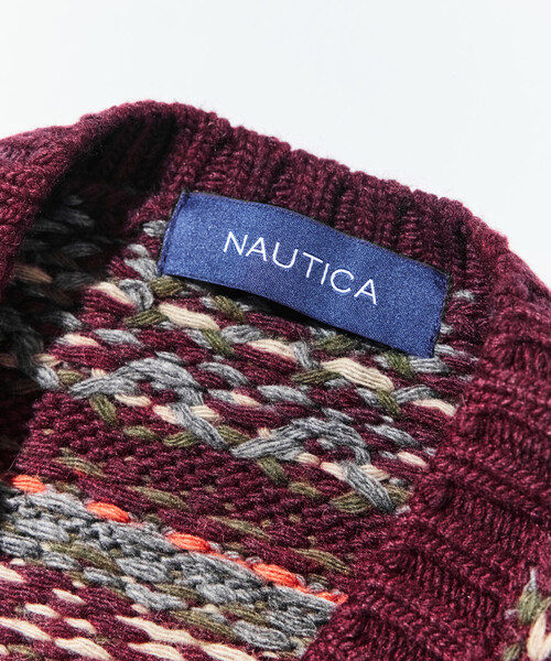 NAUTICA(ノーティカ)の「NAUTICA/ノーティカ ヴィンテージライク フェアアイル ニットベスト(ベスト・メンズ・オリーブ/ワインレッド・MEDIUM/LARGE/X-LARGE)」の7枚目の写真
