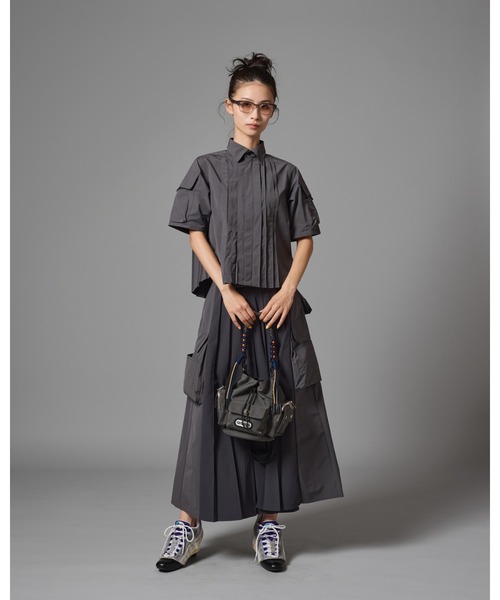 NON TOKYO(ノントーキョー)の「NON TOKYO/ノントーキョー/2WAYマルチポケットプリーツスカート(スカート・レディース・ブラック/グレー/レッド・1/2)」の9枚目の写真