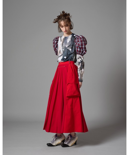 NON TOKYO(ノントーキョー)の「NON TOKYO/ノントーキョー/2WAYマルチポケットプリーツスカート(スカート・レディース・ブラック/グレー/レッド・1/2)」の15枚目の写真