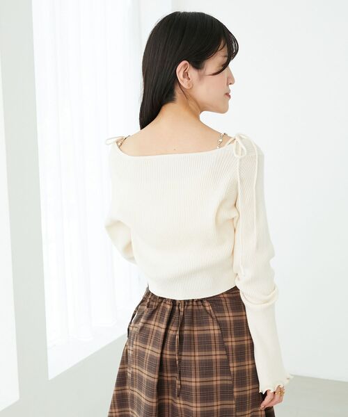 MAJESTIC LEGON（マジェスティックレゴン）の「ビジューチェーンキャミセットカーデ（カーディガン/ボレロ・レディース・ブラック/ブルー系その他5/アイボリー/ピンク・MEDIUM）」の10枚目の写真