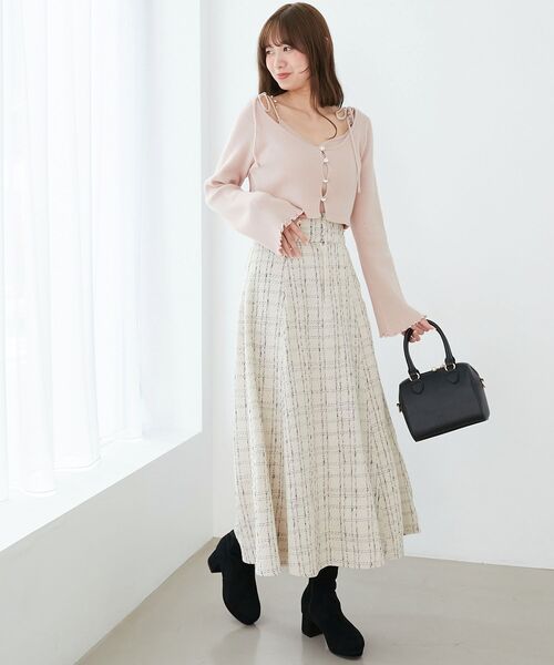 MAJESTIC LEGON（マジェスティックレゴン）の「ビジューチェーンキャミセットカーデ（カーディガン/ボレロ・レディース・ブラック/ブルー系その他5/アイボリー/ピンク・MEDIUM）」の13枚目の写真