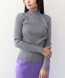 Three Four Time | ボトルネックアシメデザインリブニット(ニット/セーター)