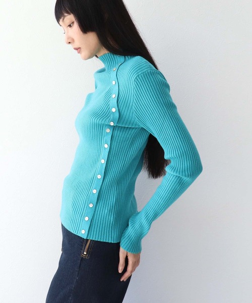 Three Four Time（ｽﾘｰﾌｫｰﾀｲﾑ）の「ボトルネックアシメデザインリブニット（ニット/セーター・レディース・アイボリー/ブラック/その他/グレー/ブルー・FREE）」の16枚目の写真