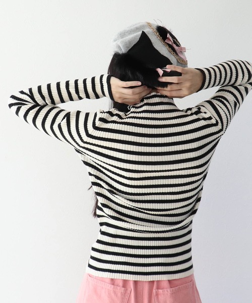 Three Four Time（ｽﾘｰﾌｫｰﾀｲﾑ）の「ボトルネックアシメデザインリブニット（ニット/セーター・レディース・アイボリー/ブラック/その他/グレー/ブルー・FREE）」の20枚目の写真