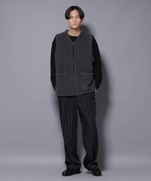 NANO universe（ナノユニバース）の「W/Acパイル オルタナティブベスト（ベスト・メンズ・チャコール/ベージュ・M/L）」の14枚目の写真