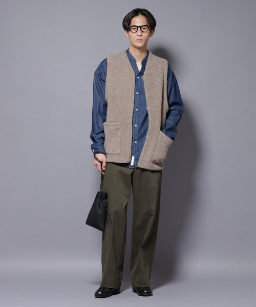 NANO universe（ナノユニバース）の「W/Acパイル オルタナティブベスト（ベスト・メンズ・チャコール/ベージュ・M/L）」の6枚目の写真