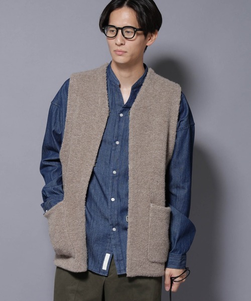 NANO universe（ナノユニバース）の「W/Acパイル オルタナティブベスト（ベスト・メンズ・チャコール/ベージュ・M/L）」の3枚目の写真