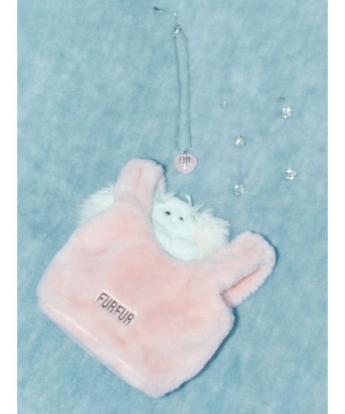 FURFUR（ファーファー）の「【ZOZO限定カラー】エコファーマーケットバッグ（ハンドバッグ・レディース・アニマル/ダークグレー/オレンジ/ピンク/サックスブルー/チャコールグレー・F）」の4枚目の写真