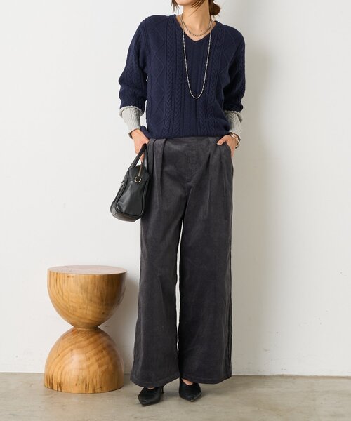 Jena espace merveilleux(ジェナ エスパスメルヴェイユ)の「コーデュロイスタッズパンツ(その他パンツ・レディース・アイボリー/チャコールグレー/ベージュ・FREE)」の19枚目の写真