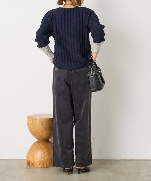 Jena espace merveilleux(ジェナ エスパスメルヴェイユ)の「コーデュロイスタッズパンツ(その他パンツ・レディース・アイボリー/チャコールグレー/ベージュ・FREE)」の21枚目の写真