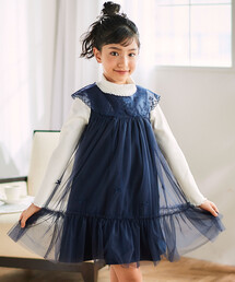 SLAP SLIP | ハート音符刺しゅうオーガンジービッグカラーワンピース(80~130cm)(ワンピース)