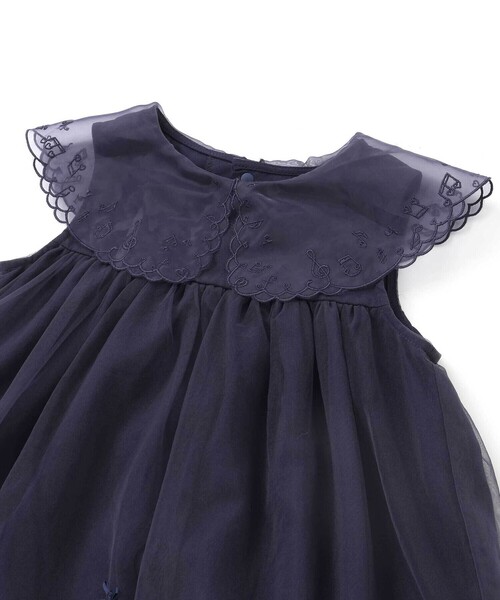 SLAP SLIP(スラップスリップ)の「ハート音符刺しゅうオーガンジービッグカラーワンピース(80~130cm)(ワンピース・キッズ・ネイビー/パープル・100cm/90cm/80cm/110cm/130cm/120cm)」の15枚目の写真