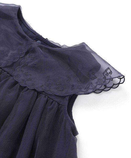 SLAP SLIP(スラップスリップ)の「ハート音符刺しゅうオーガンジービッグカラーワンピース(80~130cm)(ワンピース・キッズ・ネイビー/パープル・100cm/90cm/80cm/110cm/130cm/120cm)」の16枚目の写真