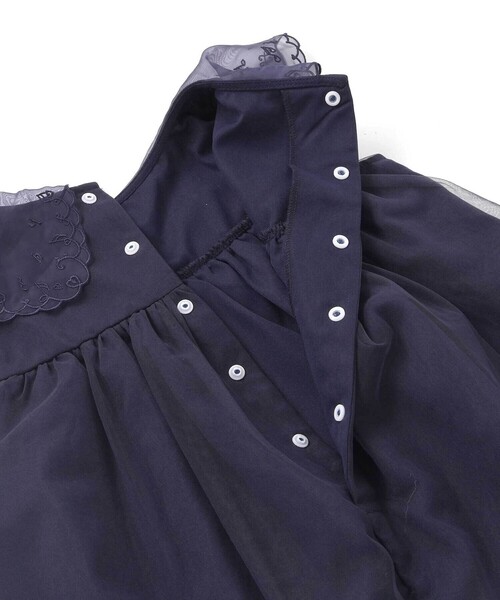 SLAP SLIP(スラップスリップ)の「ハート音符刺しゅうオーガンジービッグカラーワンピース(80~130cm)(ワンピース・キッズ・ネイビー/パープル・100cm/90cm/80cm/110cm/130cm/120cm)」の18枚目の写真