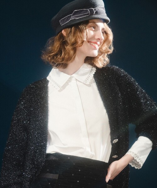 LOULOU WILLOUGHBY】レーストリミングシャツ（シャツ/ブラウス