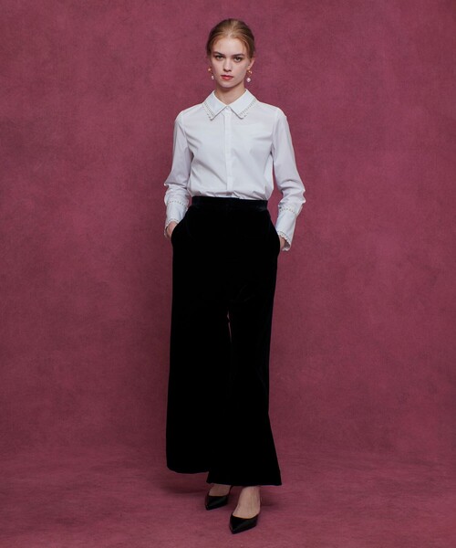 LOULOU WILLOUGHBY】レーストリミングシャツ（シャツ/ブラウス